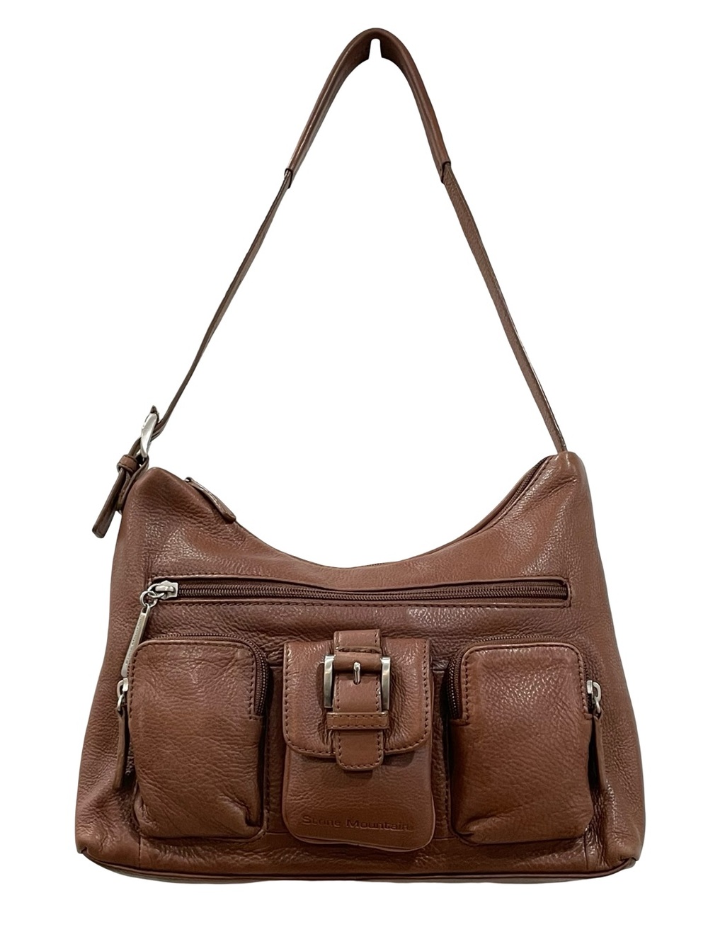 Vintage Leather Shoulder Bag, Brown